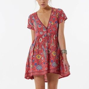 Paisley Boho Floral Mini Dress